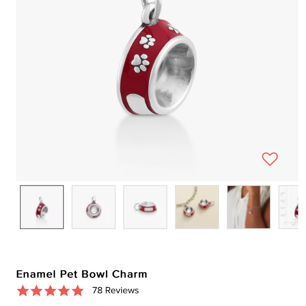 James Avery enamel dog bowl charm